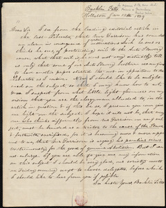 Letter from Bucklin Fitts, Holliston, to Amos Augustus Phelps, Jan 13th 1839