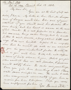 Letter from Daniel Fitz, Ipswich, to Amos Augustus Phelps, Feb. 12. 1842
