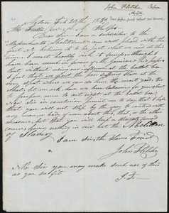 Letter from John Fletcher, Acton, to Amos Augustus Phelps, Feb 20th 1839