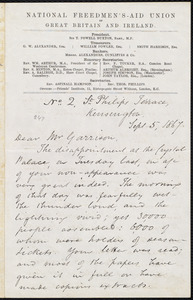 Letter from Thomas Phillips, [London, England], to William Lloyd Garrison, Sept[ember] 5, 1867