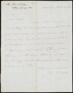 Letter from Eliza Lee Cabot Follen, Brookline, to Amos Augustus Phelps, September 27th 41