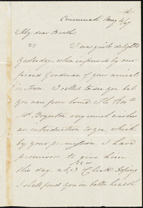 Letter from Benjamin Franklin, Cincinnati, to Amos Augustus Phelps, May 4/47