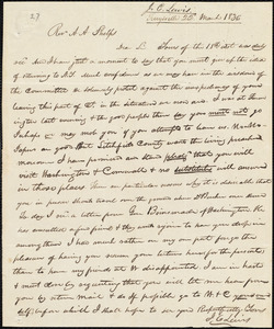 Letter from J. C. Lewis, Terrysville, to Amos Augustus Phelps, 22d March 1836