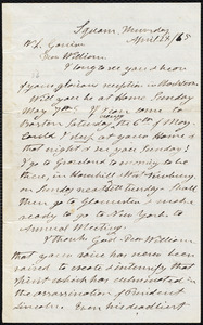 Letter from Henry Clarke Wright, to William Lloyd Garrison, April. 24 / [18]65