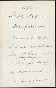 Letter from Wendell Phillips, to William Lloyd Garrison, 1872