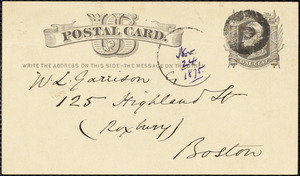 Letter from Wendell Phillips, to William Lloyd Garrison, [1875]
