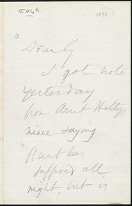 Letter from Wendell Phillips, to William Lloyd Garrison, [1878]