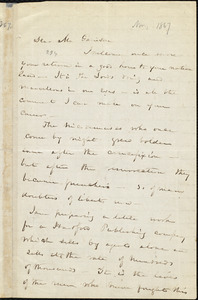 Letter from Harriet Beecher Stowe, [Hartford, Conn.], to William Lloyd Garrison, Nov[ember], 1867