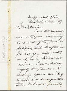 Letter from Oliver Johnson, New York, [N.Y.], to William Lloyd Garrison, 5 Nov[ember], 1867