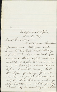 Letter from Oliver Johnson, [New York, N.Y.], to William Lloyd Garrison, Dec[ember] 17, 1867
