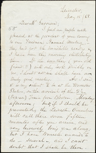 Letter from Samuel May, Jr., Leicester, [Mass.], to William Lloyd Garrison, May 15 / [18]68