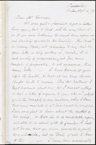 Letter from Samuel May, Jr., Leicester, [Mass.], to William Lloyd Garrison, Apri[il] 4 / [18]73