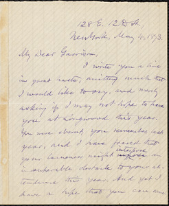 Letter from Oliver Johnson, New York, [N.Y.], to William Lloyd Garrison, May 4, 1873