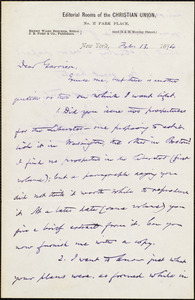 Letter from Oliver Johnson, New York, [N.Y.], to William Lloyd Garrison, Feb[ruary] 13, 1874