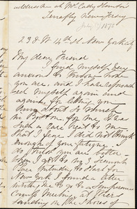 Letter from Margaret Eleanor Parker, New York, [N.Y.], [July 1875]