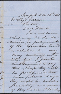 Letter from Rowland Johnson, New York, [N.Y.], to William Lloyd Garrison, [April] 26th 1861