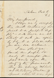 Letter from Samuel Johnson, Salem, [Mass.], to William Lloyd Garrison, Oct[ober] 6 [18]63