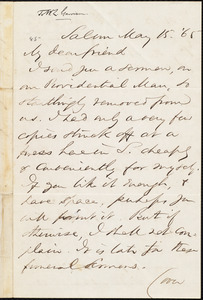 Letter from Samuel Johnson, Salem, [Mass.], to William Lloyd Garrison, May 15 [18]65