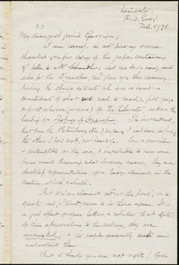 Letter from Samuel May, Jr., Leicester, [Mass.], to William Lloyd Garrison, Feb[ruary] 8 / [18]78