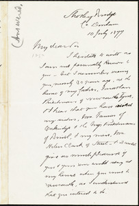 Letter from I. Priestman, Shotley Bridge, [England], to William Lloyd Garrison, 10 July 1877