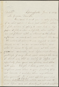 Letter from Henry Jones, Sprinfield, [Mass.], to William Lloyd Garrison, June 1, 1854