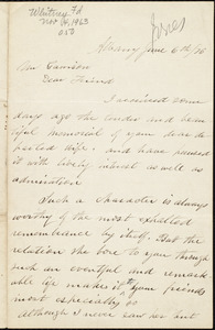 Letter from Phebe Hoag Jones, Albanym [N.Y.], to William Lloyd Garrison, June 6th / [18]76