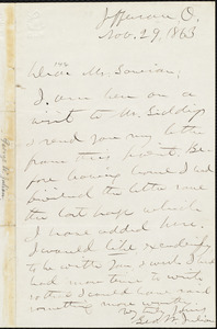 Letter from George Washington Julian, Jefferson, O[hio], to William Lloyd Garrison, Nov[ember] 29, 1863