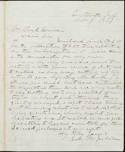 Letter from George Washington Julian, Centreville, Ind., to William Lloyd Garrison, Nov[ember] 9, 1857