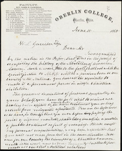 Letter from John Keep, Oberlin, Ohio, to William Lloyd Garrison, June 18, 1868