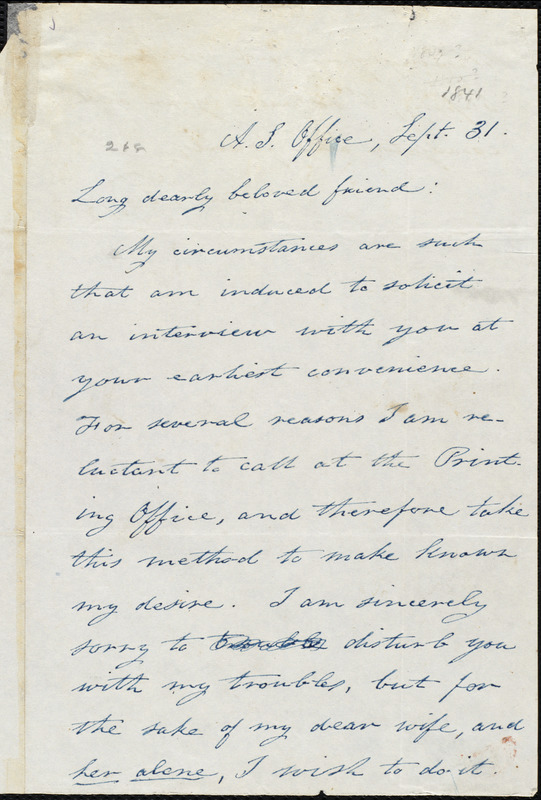 Letter from Isaac Knapp, [Boston, Mass.], to William Lloyd Garrison ...