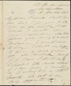 Letter from Frederick Douglass, London, to Elizabeth Pease Nichol, 11 March 1847