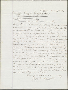 Letter from John Mercer Langston, Oberlin, [Ohio], to William Lloyd Garrison, Dec[ember] 3, 1863