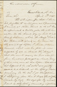 Letter from Peter R. Laws, James Island, S.C., to Francis Jackson Garrison, April 1st, 1865