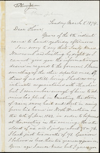 Letter from Benjamin C. Bacon, [Philadelphia, Pa.], to OliverJohnson, March 8. 1874