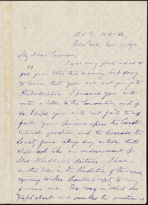 Letter from Oliver Johnson, New York, [N.Y.], to William Lloyd Garrison, Nov[ember] 17, 1871