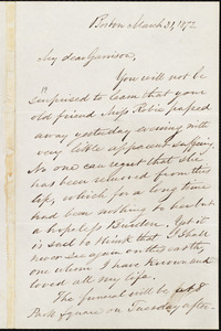 Letter from Samuel Edmund Sewall, Boston, [Mass.], to William Lloyd Garrison, March 31, 1872