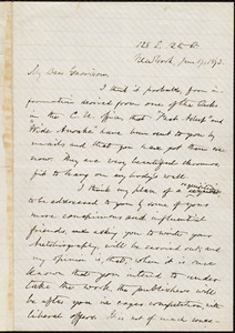 Letter from Oliver Johnson, New York, [N.Y.], to William Lloyd Garrison, Jan[uary] 17, 1873