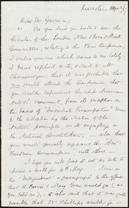 Letter from Samuel May, Jr., Leicester [Mass.], to William Lloyd Garrison, Apr. 3 / [18]67