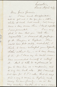 Letter from Samuel May, Jr., Leicester [Mass.], to William Lloyd Garrison, April 14 / [18]67