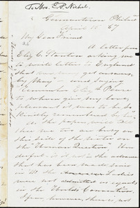 Letter from Sarah Pugh, Germantown, Philad[elphi]a, to Elizabeth Pease Nichol, April 15, [18]67