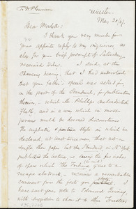 Letter from Samuel May, Jr., Leicester [Mass.], to Wendell Phillips Garrison, May 20/[18]67