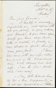 Letter from Samuel May, Jr., Leicester [Mass.], to William Lloyd Garrison, Nov. 10/[18]67