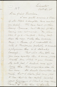 Letter from Samuel May, Jr., Leicester [Mass.], to William Lloyd Garrison, Oct. 21/[18]68