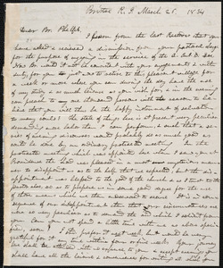 Letter from John Starkweather, Bristol, to Amos Augustus Phelps, March 26. 1834