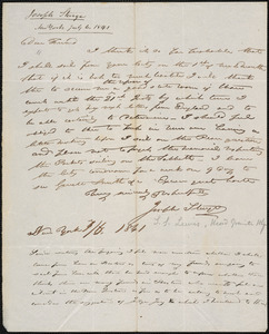 Letter from Joseph Sturge, New York, to Amos Augustus Phelps, 7/6 1841