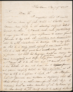Letter from Arthur Tappan, New Haven, to Amos Augustus Phelps, Jany 17 1835