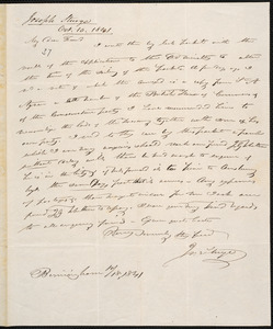 Letter from Joseph Sturge, Birmingham, to Amos Augustus Phelps, 10/18, 1841