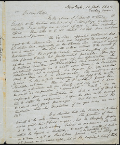 Letter from Lewis Tappan, New York, to Amos Augustus Phelps, 10 Oct. 1834