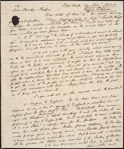 Letter from Lewis Tappan, New York, to Amos Augustus Phelps, 14 Novr. 1835