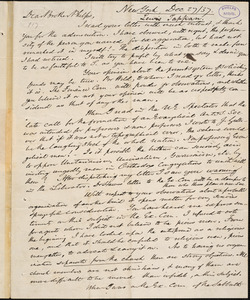 Letter from Lewis Tappan, New York, to Amos Augustus Phelps, Dec 27 / 37
